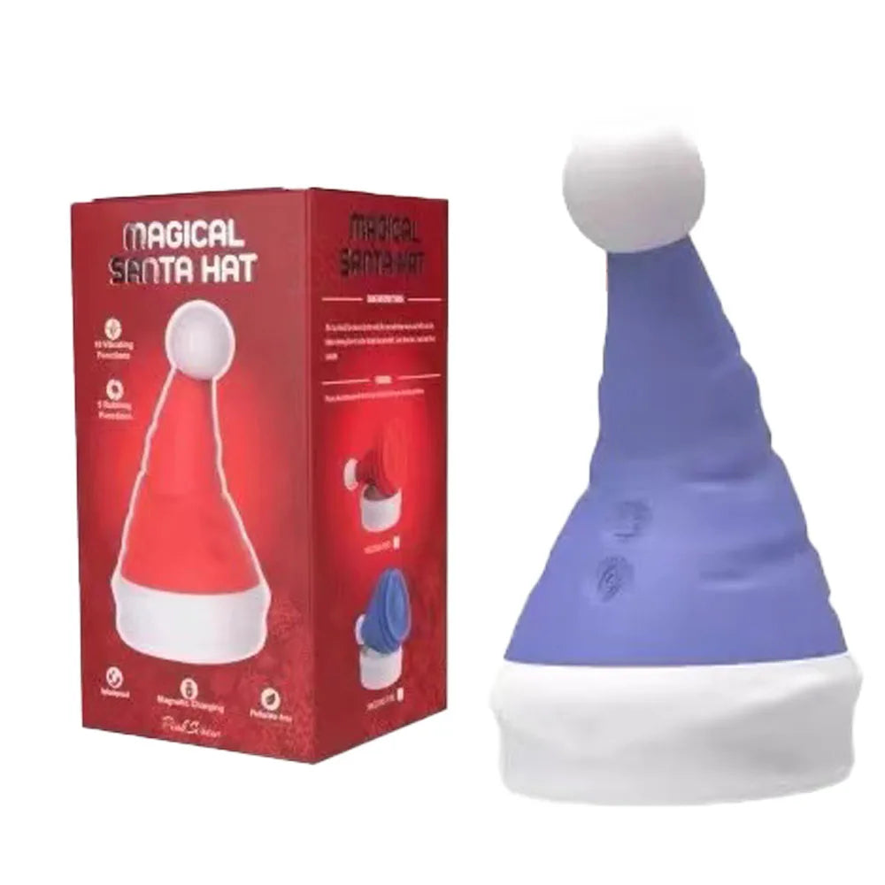 Sexeeg Santa Hat Vibrator 15 Speed Cunnilingus Masturbator Clit G-Spot Stimulator For Christmas