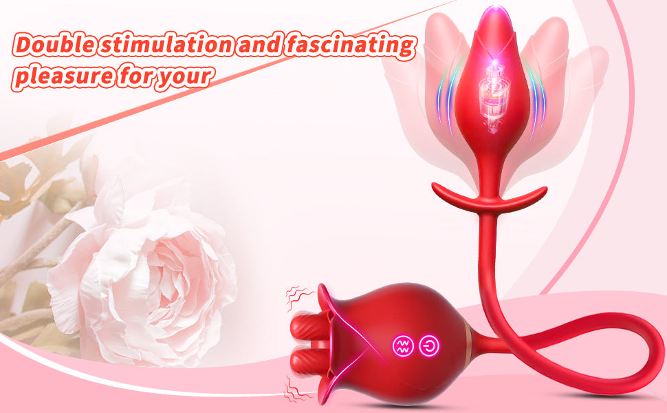Sexeeg Rose Romeo with Plug Masturbation Tongue Licking Anus Vibrator Clitoris Massage Vibrating Egg Sex Toys