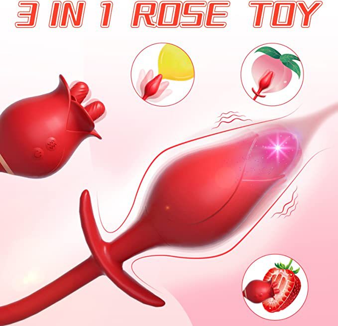 Sexeeg Rose Romeo with Plug Masturbation Tongue Licking Anus Vibrator Clitoris Massage Vibrating Egg Sex Toys