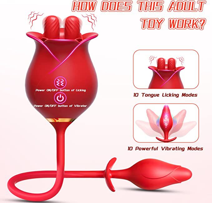 Sexeeg Rose Romeo with Plug Masturbation Tongue Licking Anus Vibrator Clitoris Massage Vibrating Egg Sex Toys