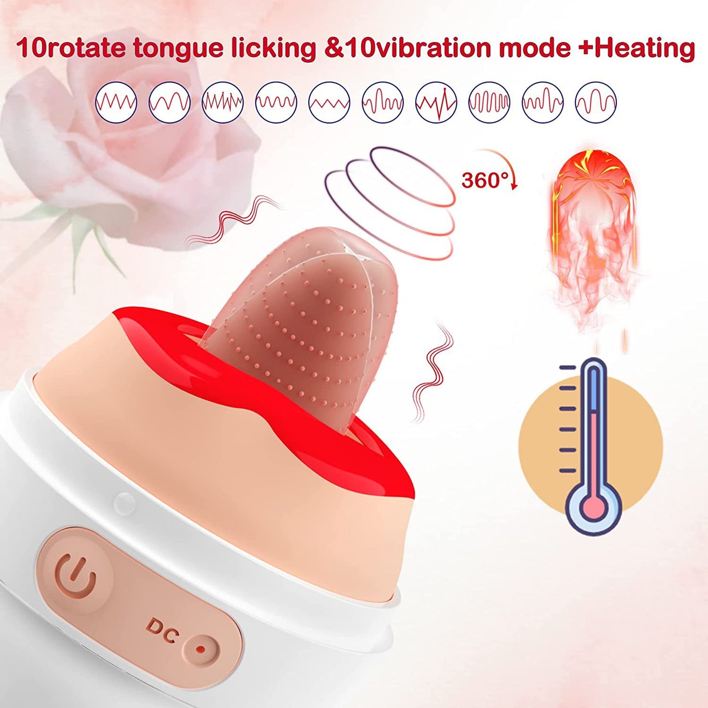 Sexeeg Rose Tongue Egg Tongue-licking Clitorial Stimulator