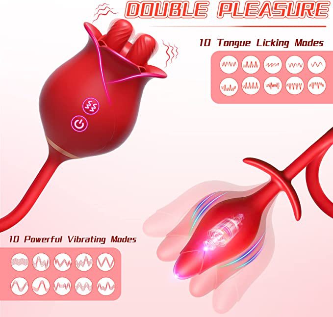 Sexeeg Rose Romeo with Plug Masturbation Tongue Licking Anus Vibrator Clitoris Massage Vibrating Egg Sex Toys