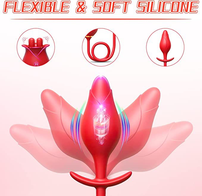 Sexeeg Rose Romeo with Plug Masturbation Tongue Licking Anus Vibrator Clitoris Massage Vibrating Egg Sex Toys