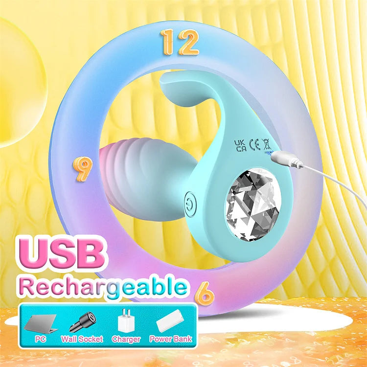 sexeeg Diamond Anal Plug Wearable Vestibular Remote Control Anal Plug Vibrator