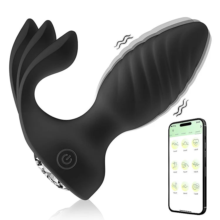 sexeeg Diamond Anal Plug Wearable Vestibular Remote Control Anal Plug Vibrator