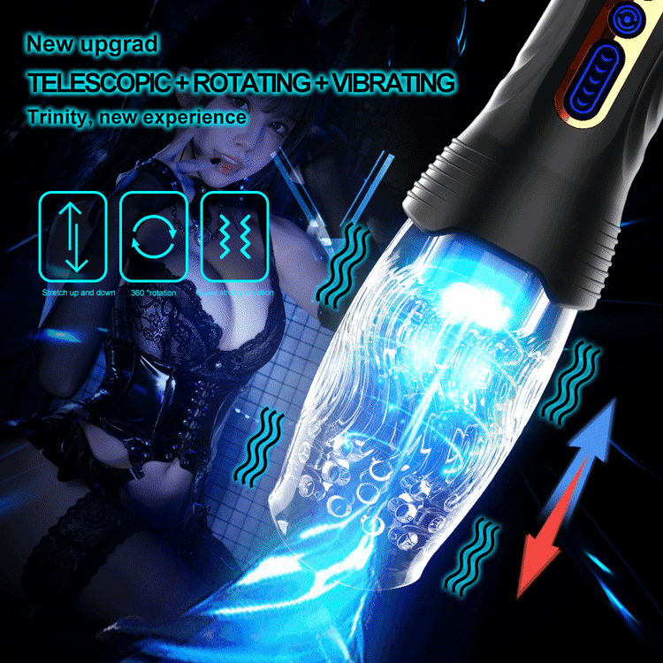 Sexeeg Gawk Gawk 3000 PRO Male Rose Thrusting Rotating And Vibrating Oral Sex Masturbation Cup