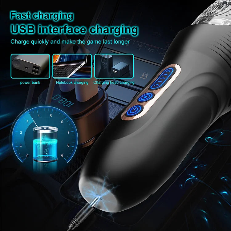 Sexeeg Gawk Gawk 3000 PRO Male Rose Thrusting Rotating And Vibrating Oral Sex Masturbation Cup