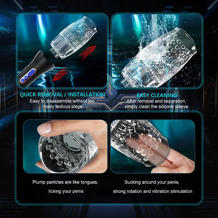 Sexeeg Gawk Gawk 3000 PRO Male Rose Thrusting Rotating And Vibrating Oral Sex Masturbation Cup