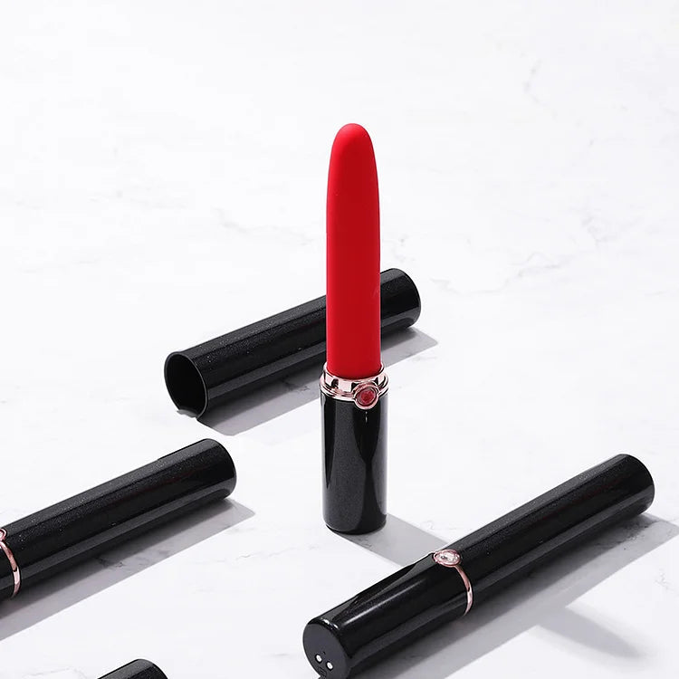 Sexeeg Pocket Rocket - Black Tube Lipstick Vibrating Stick