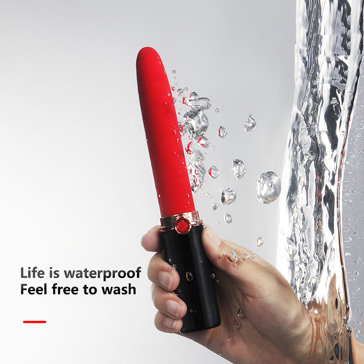 Sexeeg Pocket Rocket - Black Tube Lipstick Vibrating Stick
