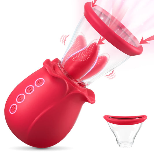 Sexeeg 3 in 1 Sucking &Licking Rose Vibrators