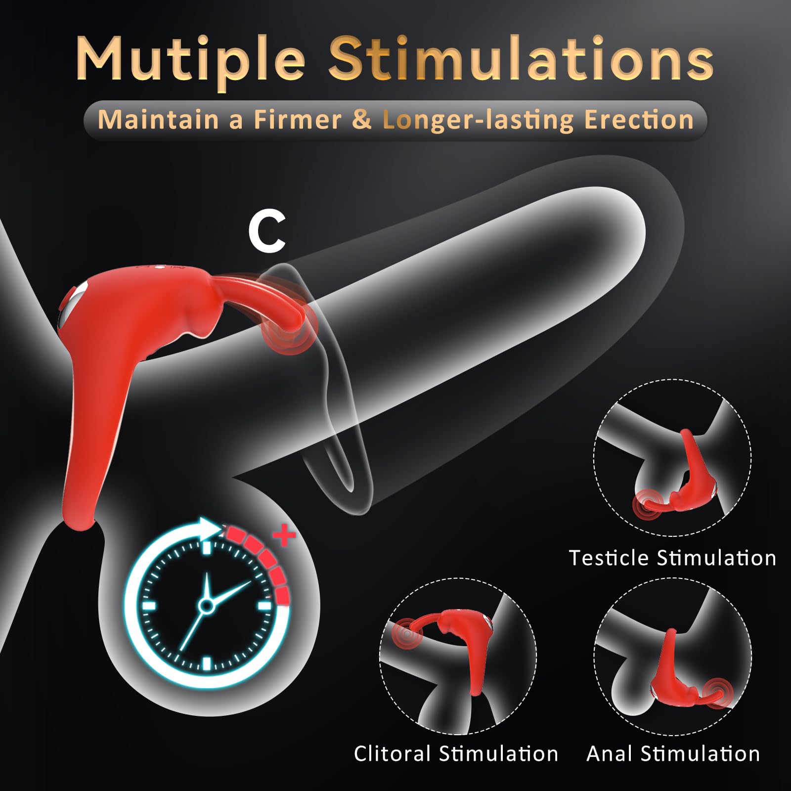 Sexeeg Rabbit Vibrating Cock Ring Adult Sex Toys with Clitoral Vibrator