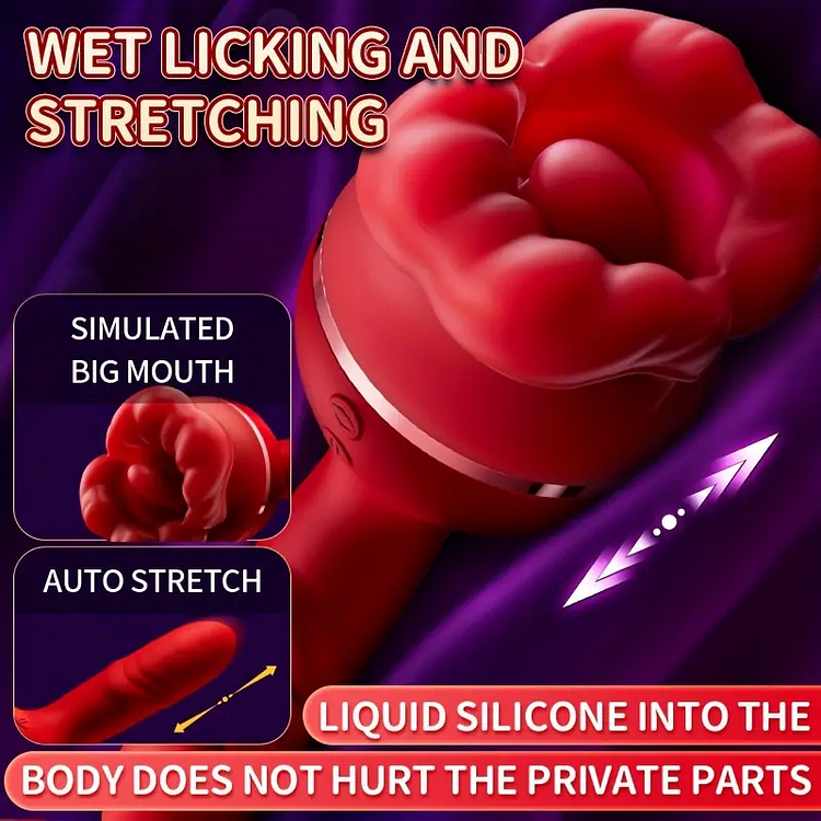 Sexeeg Rose Tongue Licking Suction Vibrator G-spot Vibration Stimulator