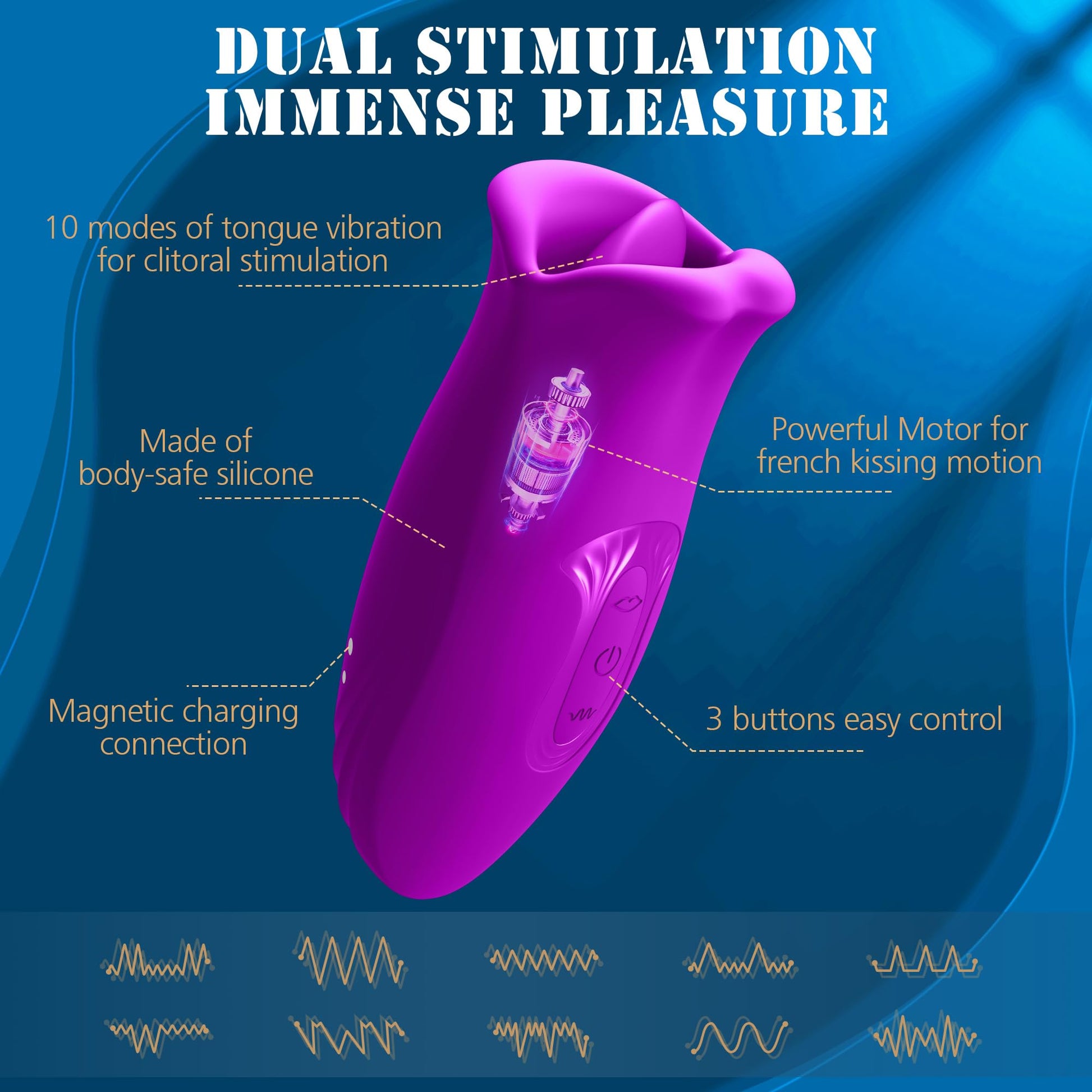 Sexeeg Rose Kiss 10 Biting & 10 Vibrating Modes Stimulate Nipple Clitoral Women Vibrator