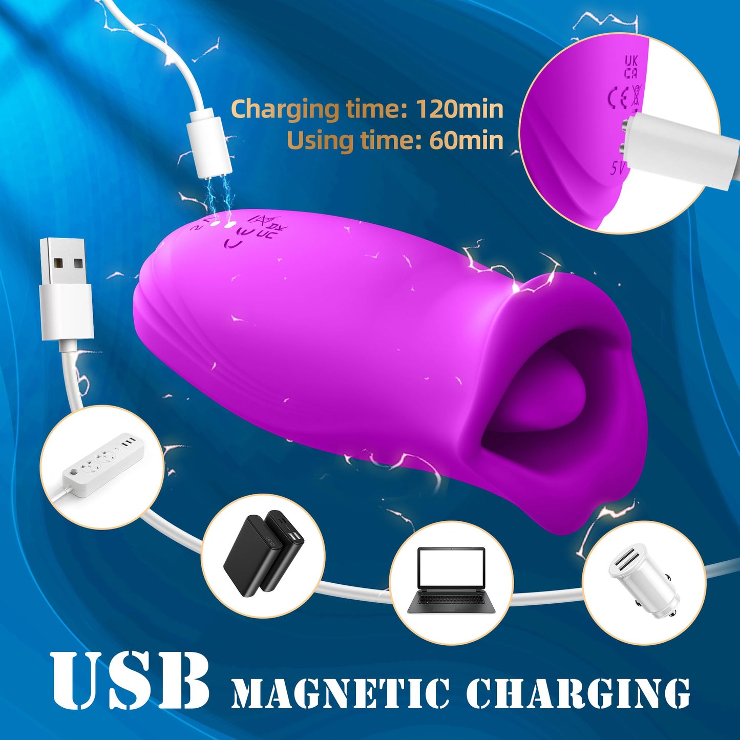 Sexeeg Rose Kiss 10 Biting & 10 Vibrating Modes Stimulate Nipple Clitoral Women Vibrator