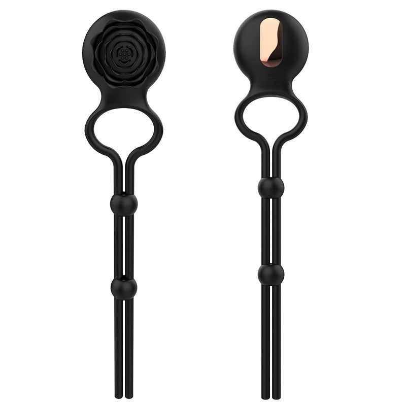 Sexeeg Rose Ring Locking Vibrating Penis Ring Couple Toy