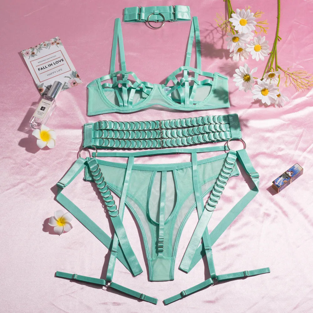 Sensual Lingerie Hollow Bra Sexy Porn Underwear