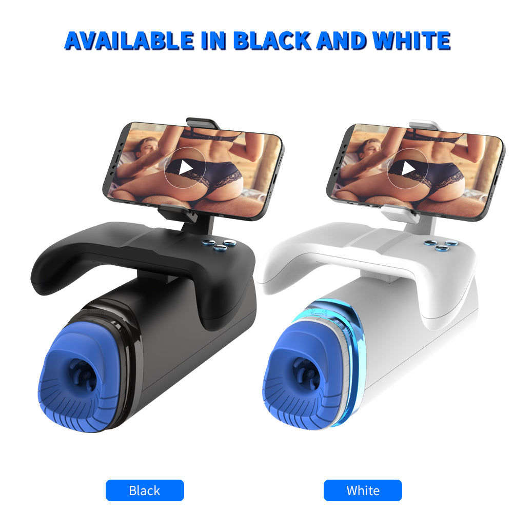 Sexeeg Game Cup Pro Heating Thrusting Vibrating Penis Stroker With Handles And Phone Holder