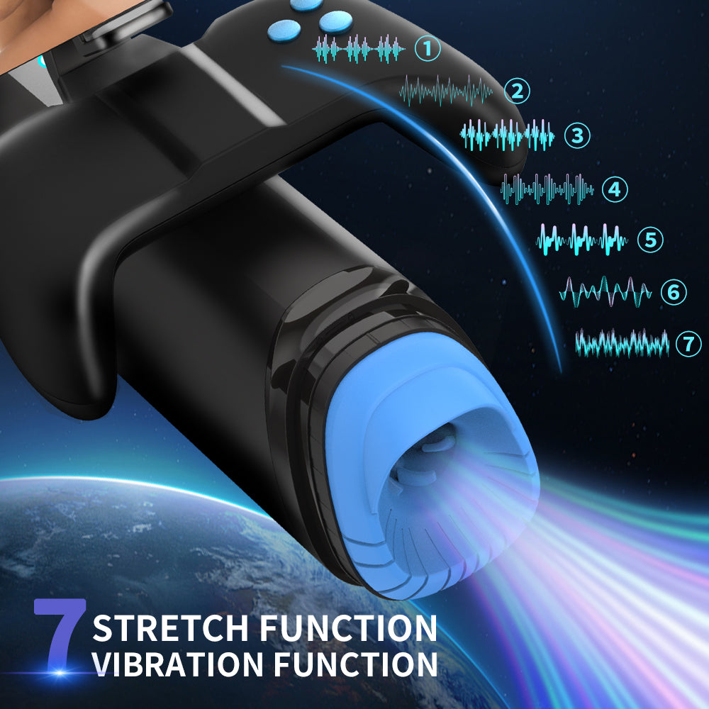 Sexeeg Game Cup Pro Heating Thrusting Vibrating Penis Stroker With Handles And Phone Holder
