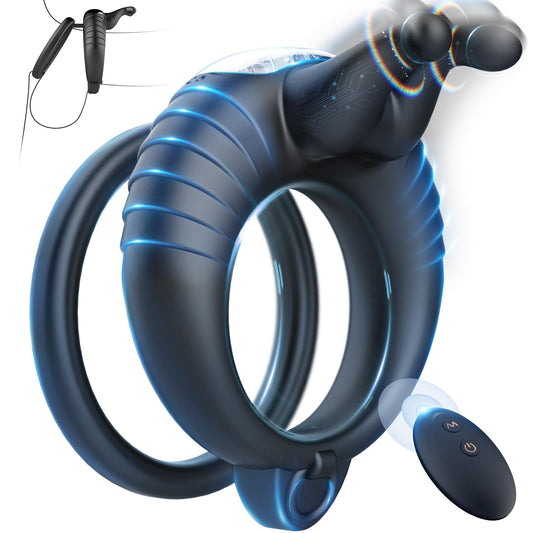 Sexeeg Bunny Ring IV Waterproof Male Sex Toys for Men Couples Cock Rings Adult Toys
