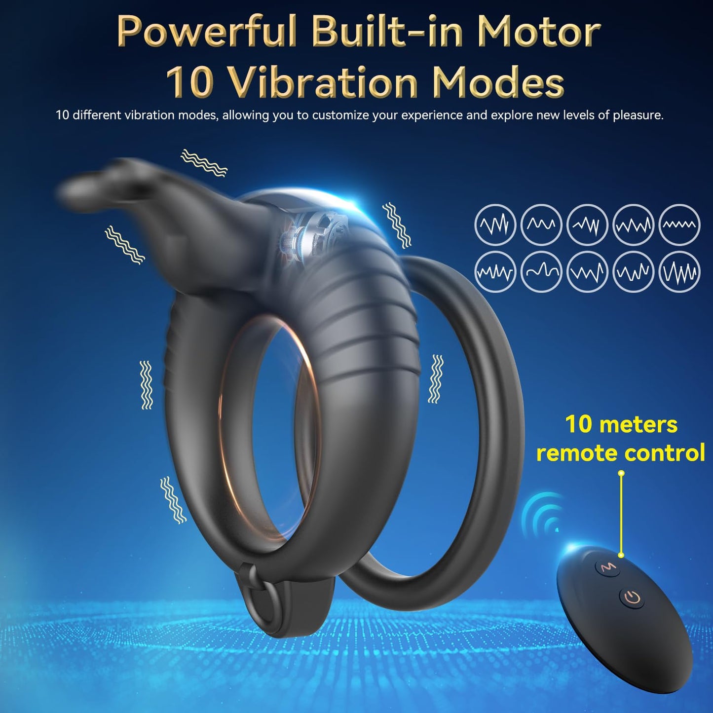 Sexeeg Bunny Ring IV Waterproof Male Sex Toys for Men Couples Cock Rings Adult Toys
