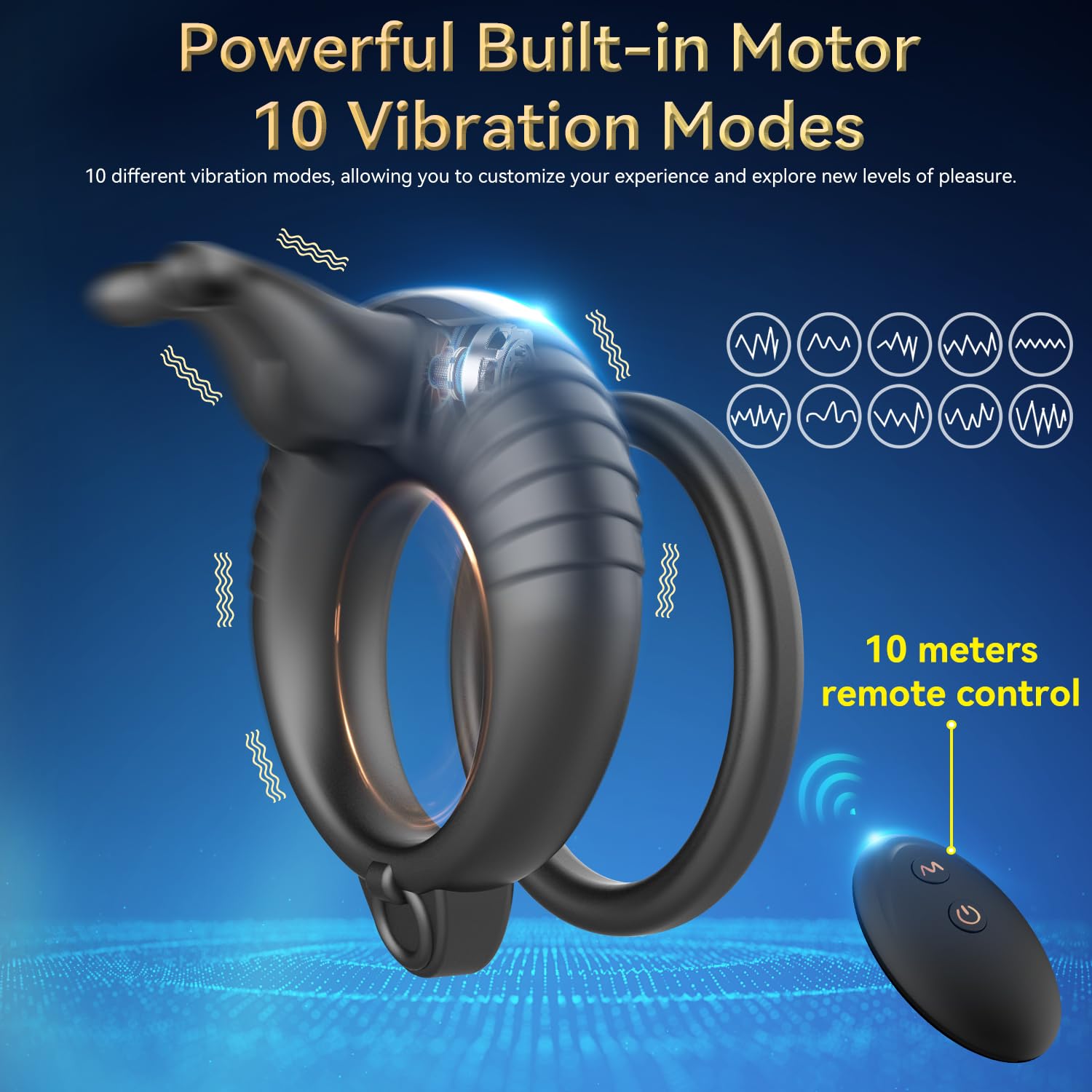 Sexeeg Bunny Ring IV Waterproof Male Sex Toys for Men Couples Cock Rings Adult Toys