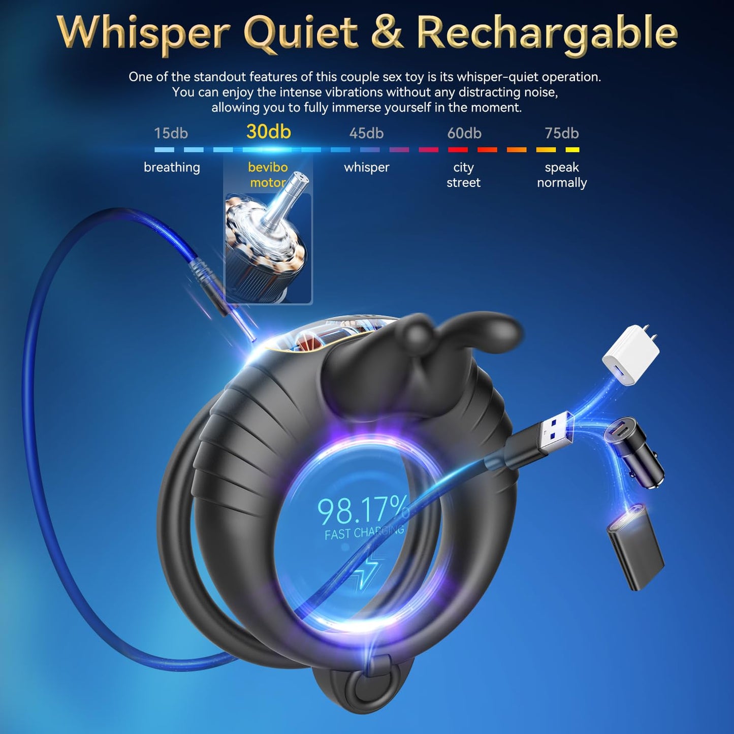 Sexeeg Bunny Ring IV Waterproof Male Sex Toys for Men Couples Cock Rings Adult Toys