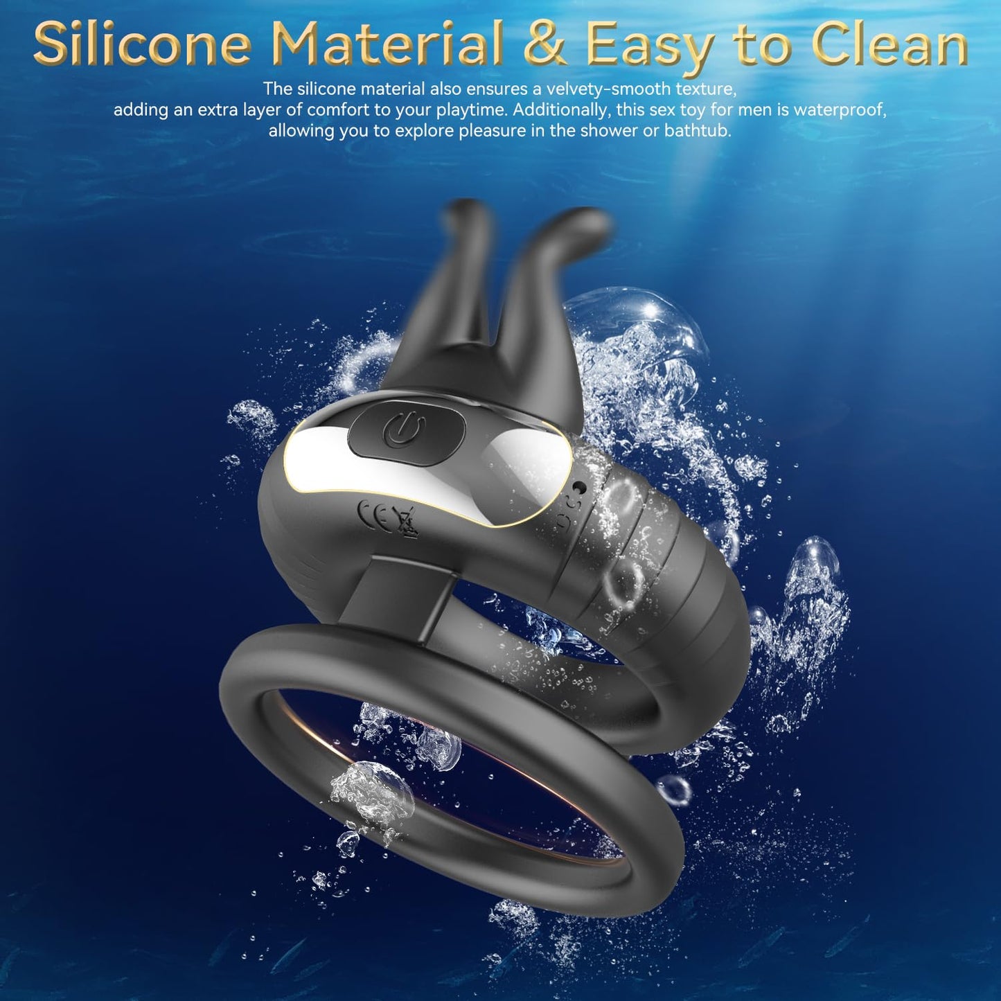 Sexeeg Bunny Ring IV Waterproof Male Sex Toys for Men Couples Cock Rings Adult Toys