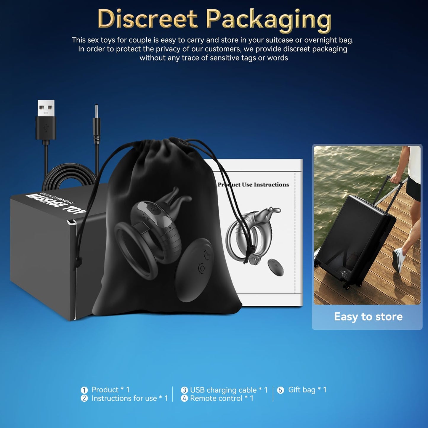 Sexeeg Bunny Ring IV Waterproof Male Sex Toys for Men Couples Cock Rings Adult Toys