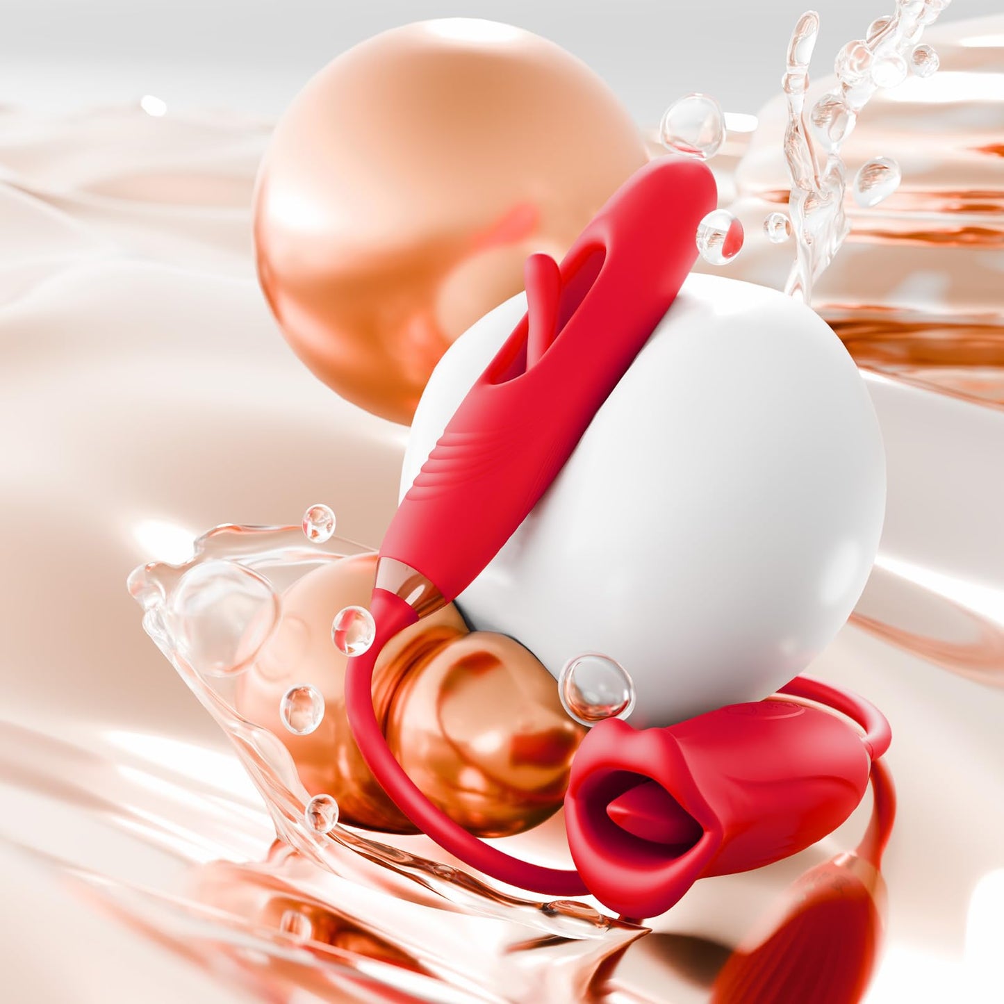 Sexeeg Rose Muncher Lip Tongue Suction Vibrator With Patting Dildo Vibrator