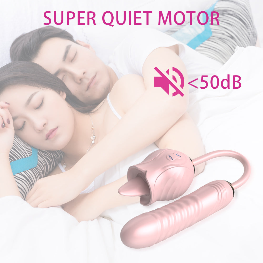 Sexeeg New Rose Toy Warming G-spot Tongue Licking Vibrator