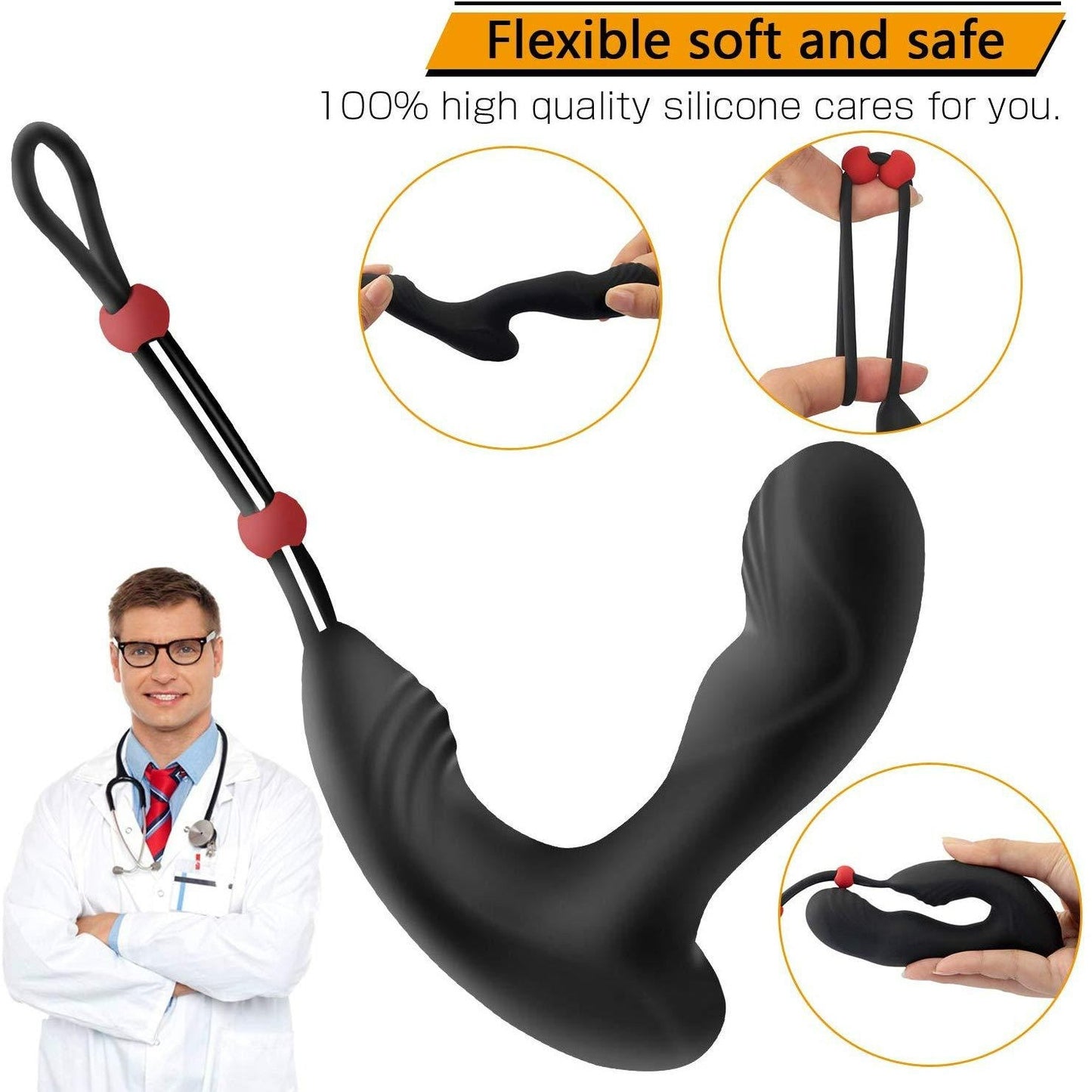 Sexeeg Men's wireless remote control backyard bead pulling 9-frequency vibrating anal plug prostate toy