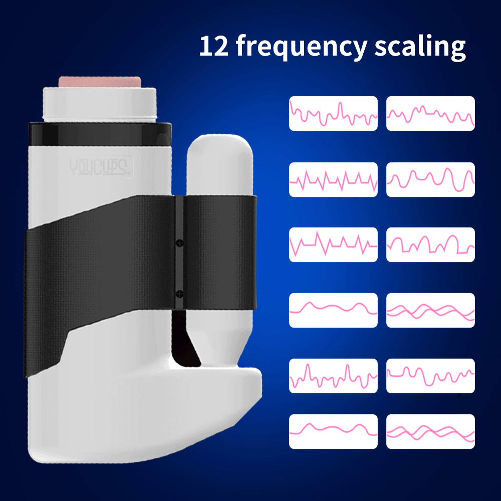 Sexeeg 12 Speeds Telescopic Vibrator Realistic Vagina Masturbator Cup For Men