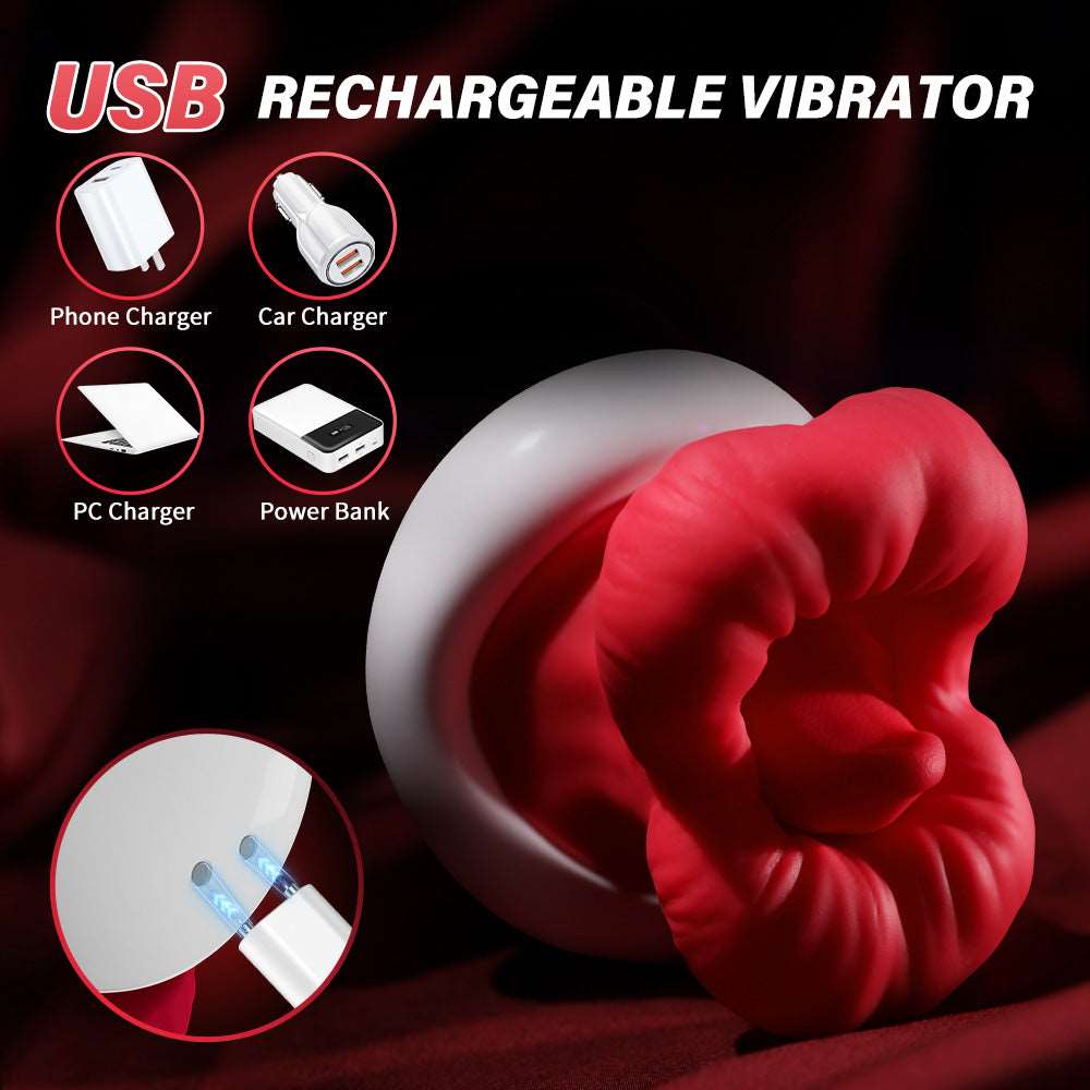 Sexeeg Big Mouth Upgraded Tongue Licking Vibrator for Women with 8 Vibrating Tongue Licking Modes