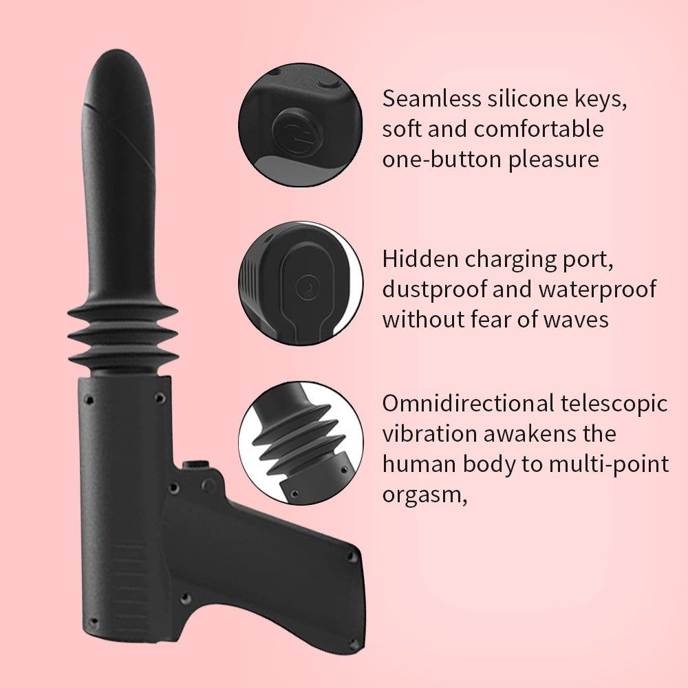 Sexeeg Pistol - Woman Telescopic Vibrator Men G Spot Anal Pussy Gun Dildo Toy