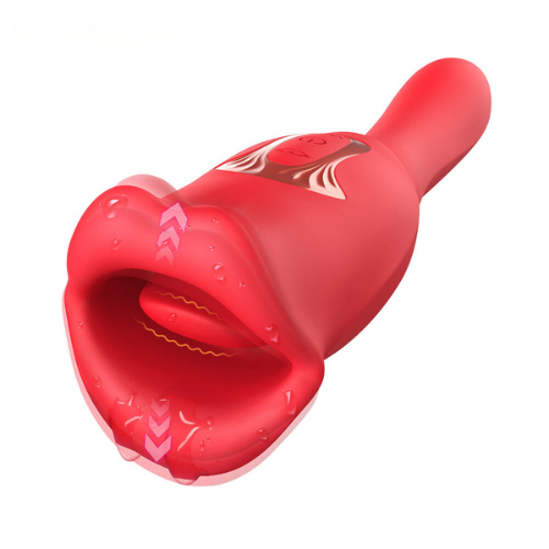 Sexeeg Rose Muncher Vibrator With Stick 10 Vibration Modes And 10 French Kissing Modes