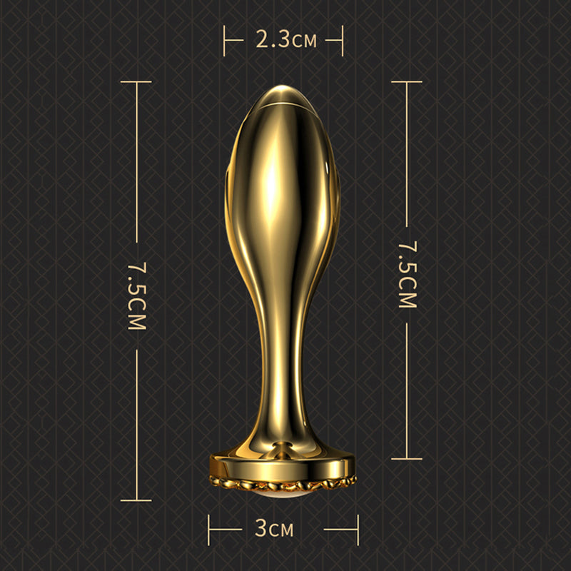 Sexeeg Pearl Rose Anal Plug Gold Stainless Steel For Male And Female Anal Expansion