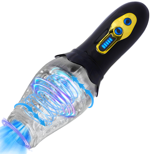 Sexeeg Male Rose Penis Trainer Rotating Vibrating Deepthroat Masturbator