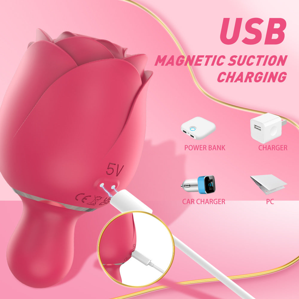 Sexeeg Sucking Tapping And Vibrating Rose Toy