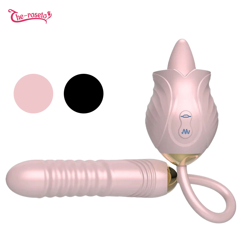 Sexeeg New Rose Toy Warming G-spot Tongue Licking Vibrator