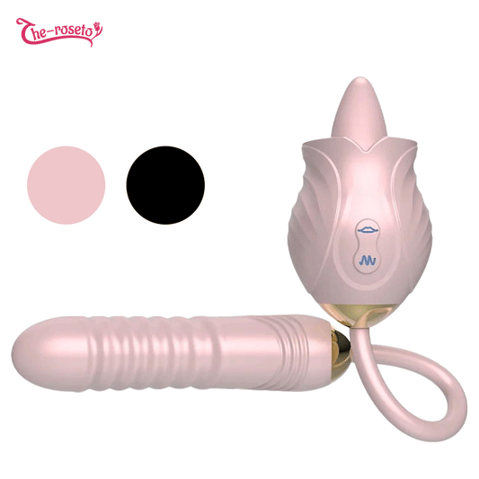 Sexeeg New Rose Toy Warming G-spot Tongue Licking Vibrator