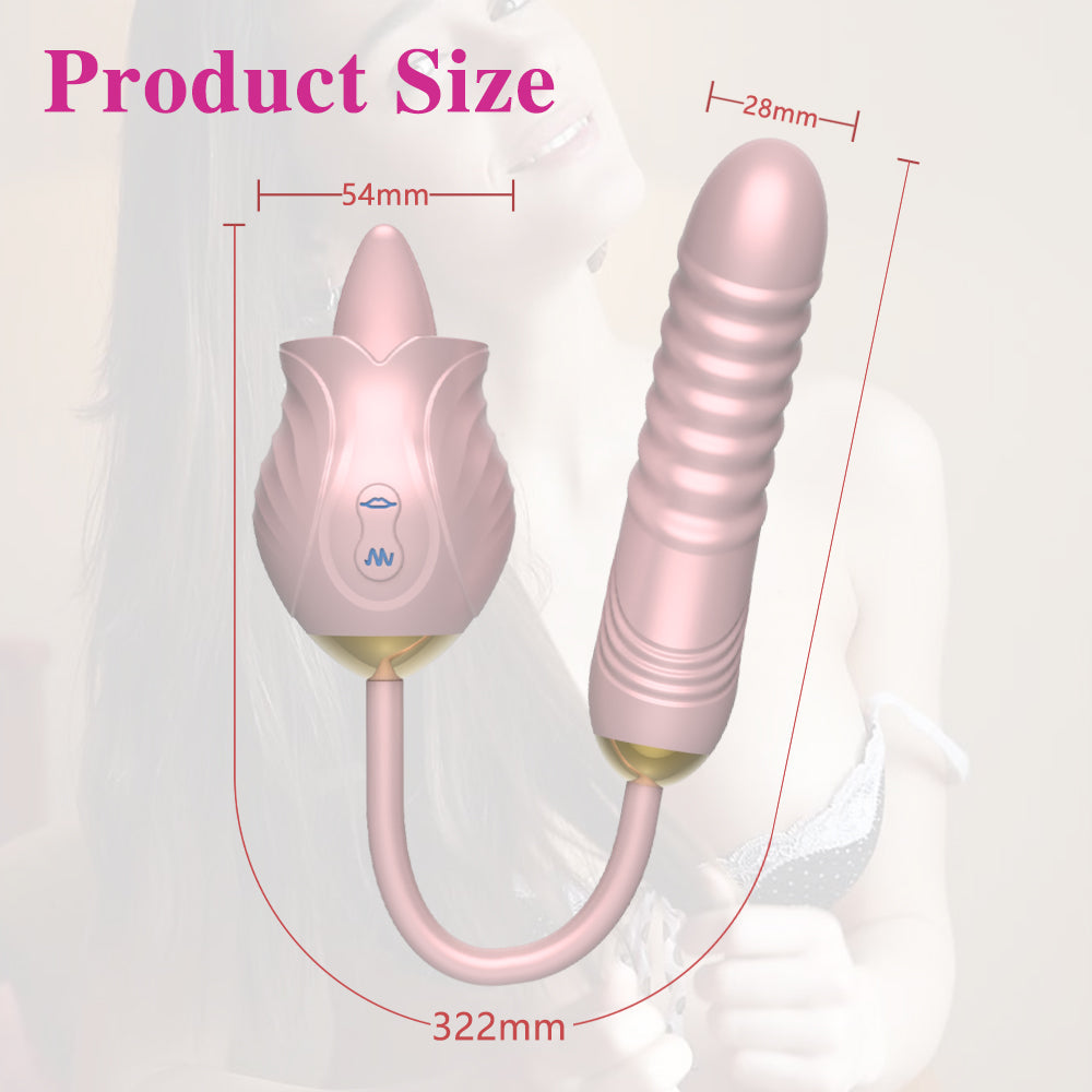 Sexeeg New Rose Toy Warming G-spot Tongue Licking Vibrator