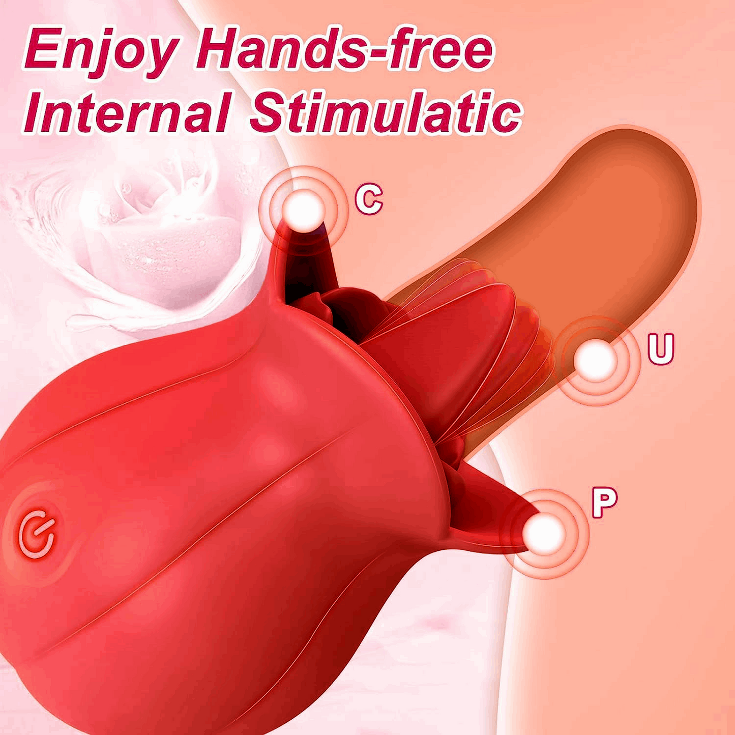 Sexeeg 10 Speeds Rose Vibrator With Tongue
