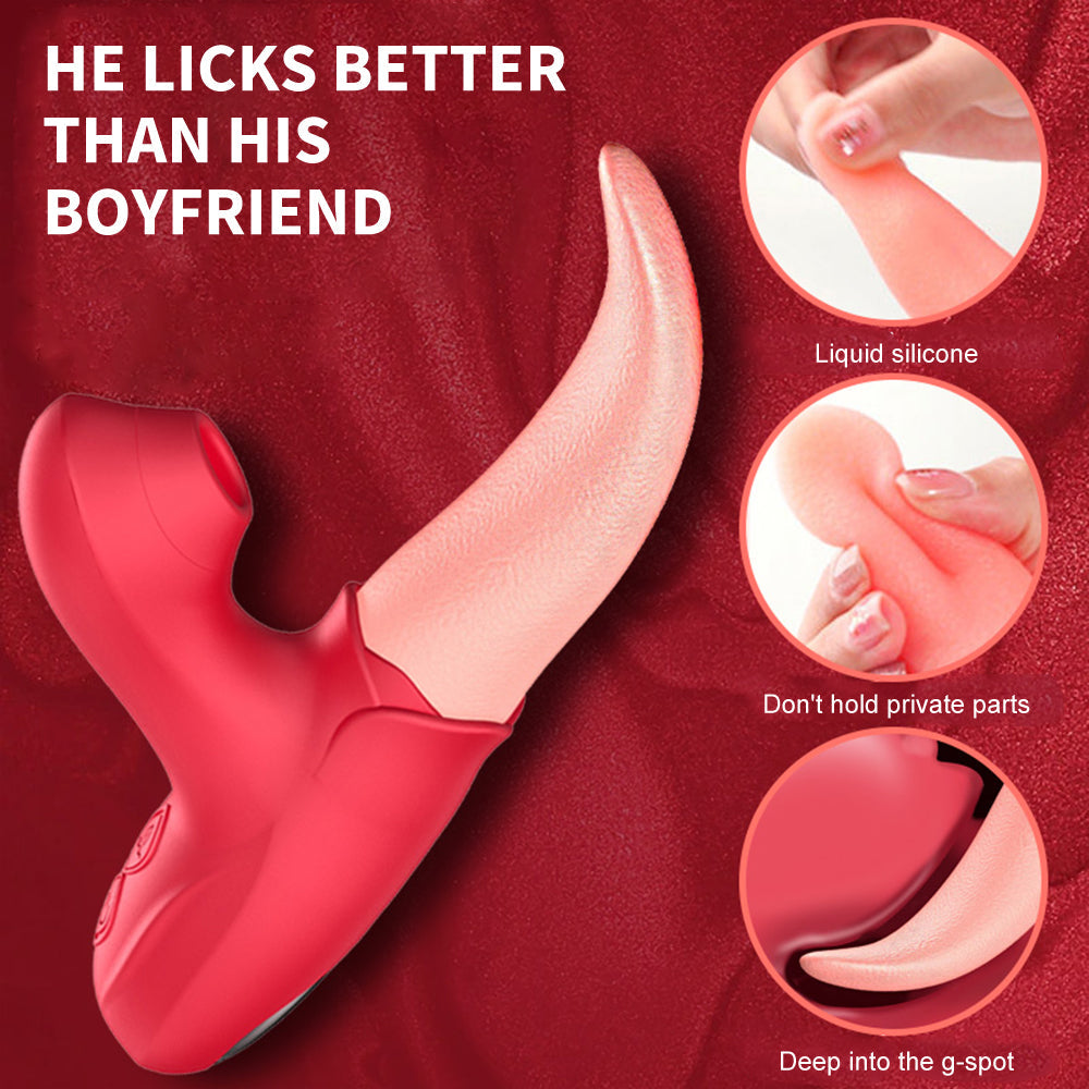 Sexeeg Rose Generation â…?Tongue Licking Vibrator Clit Sucking G Spot Stimulator Nipple Massager