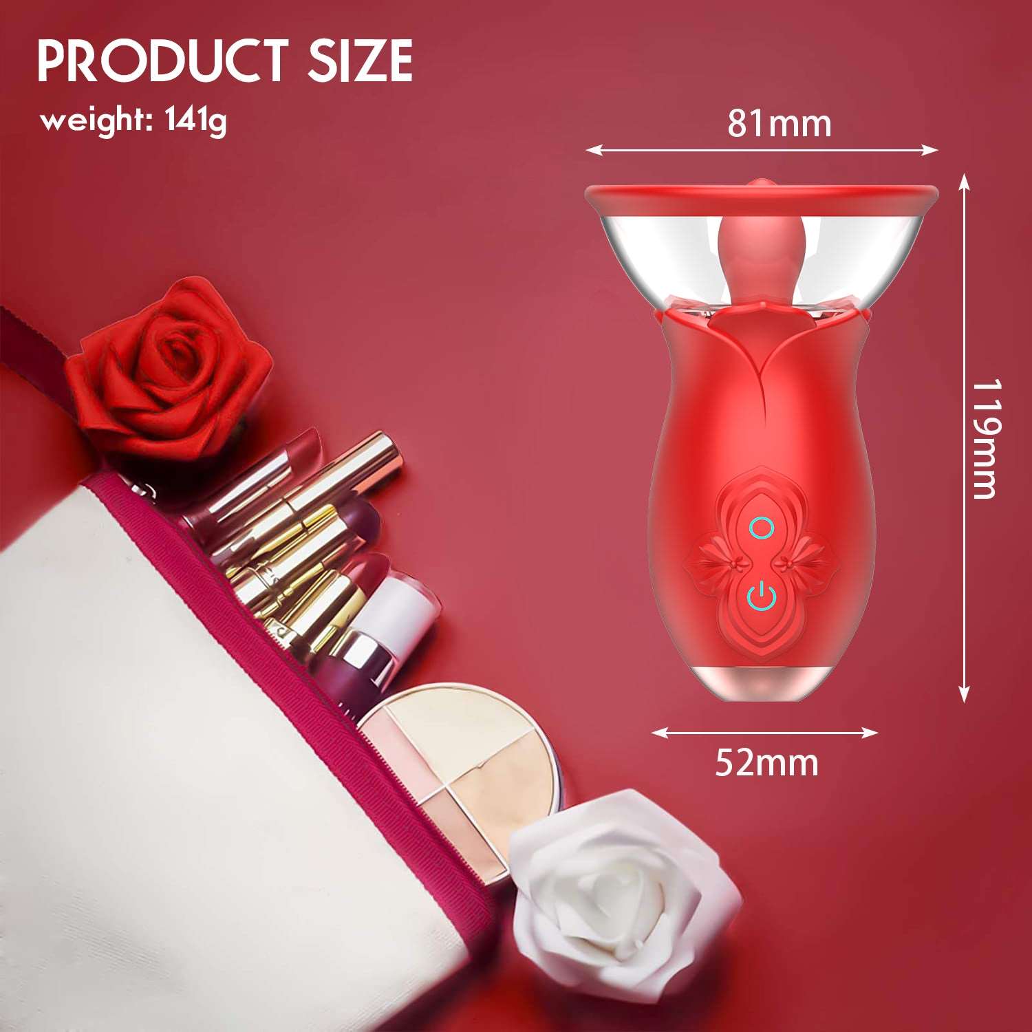 Sexeeg 2 In 1 Rose Tongue Licking Clitoris Vagina Sucker