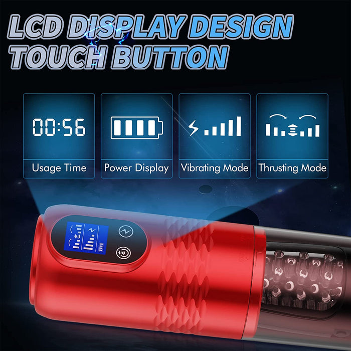 Sexeeg Strong stimulation Innovative Motors Telescoping LCD Display Masturbator