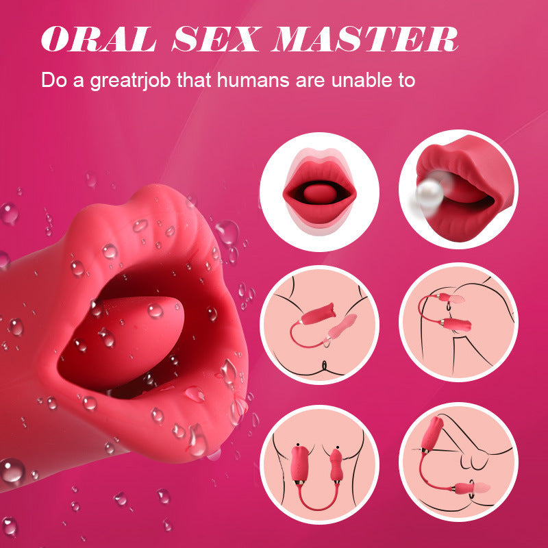 Sexeeg Rose Muncher Scarlet Rose kiss 3-in-1 Bitting & Thrusting Vibrator