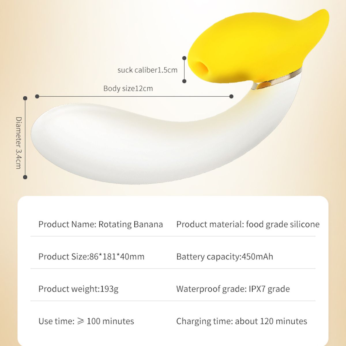 Sexeeg Rotating Banana Vibrator Sucking Double Vibration Masturbation Sex Toy