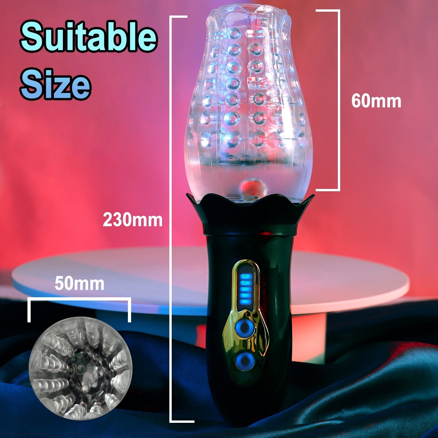 Sexeeg Male Rose Penis Trainer Rotating Vibrating Deepthroat Masturbator