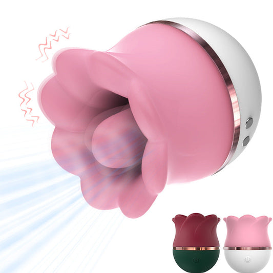 Sexeeg 2 In 1 Rose Kiss Tongue Licking Rose Flower Vibrator